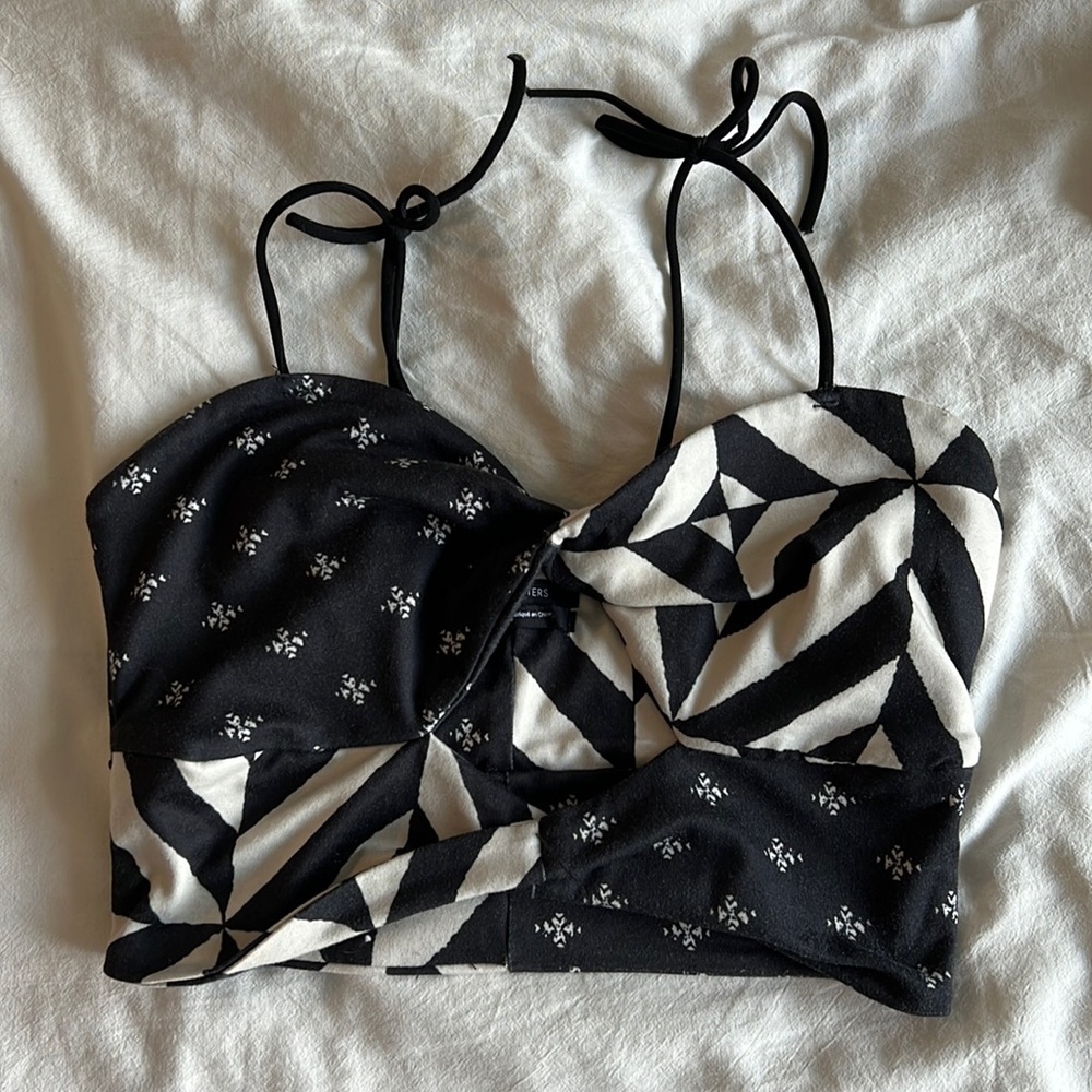 Urban mixed print top